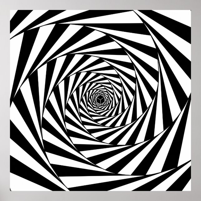 Poster Art de l'escalier en spirale tourbillonnant noir e (Devant)