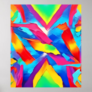 Poster Art de l'expressionnisme Abstrait coloré