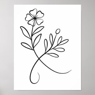 Poster Art de ligne mariage