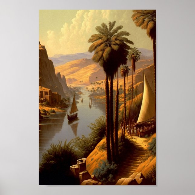 Poster Art de l'Imaginaire du Nil égyptien antique (Devant)