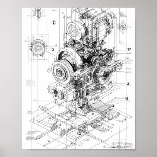 Poster Art de l'ingénierie de précision : machine modulai