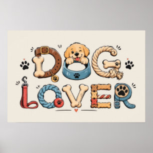 Poster Art de mots pour amateur de chiens