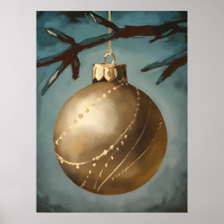 Poster Art de Noël Imprimer, Moody Noël, Peinture à l'hui