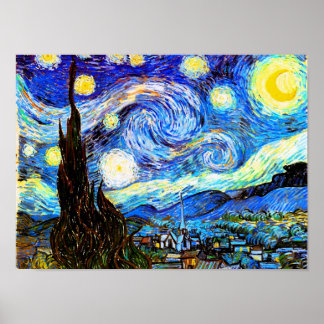 Poster Art de nuit Van Gogh Starry