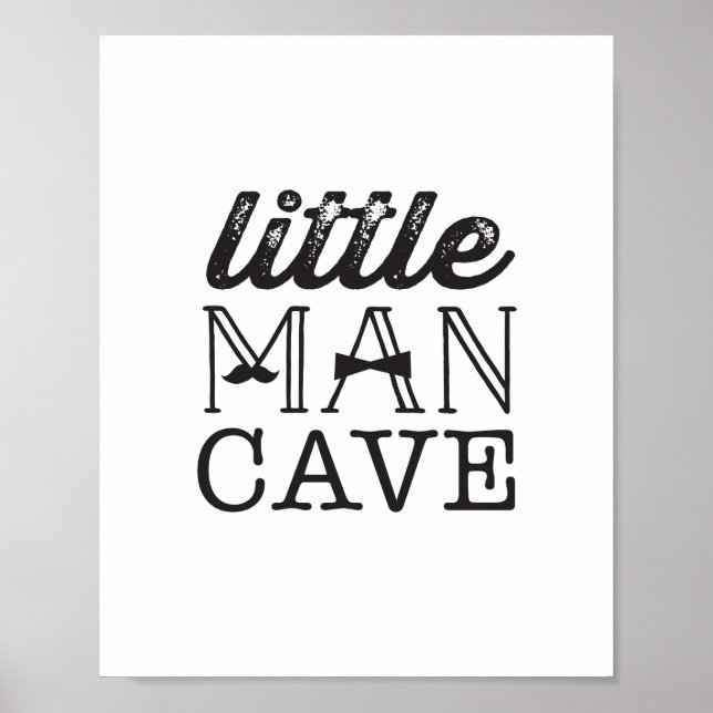 Poster Art de nurserie pour bébé garçon Cave Boy Little M (Devant)