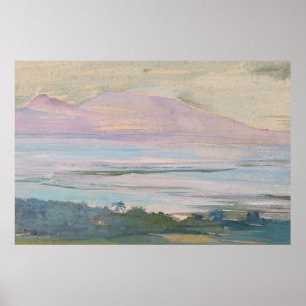 Poster Art de paysage marin tropical pastel
