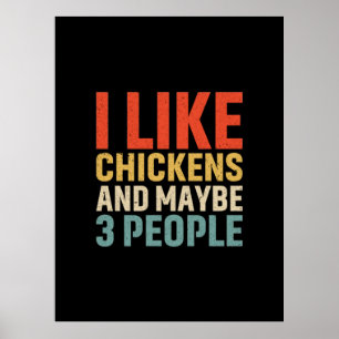 Poster Art de poulet J'aime les poules