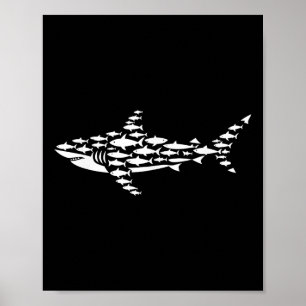 Poster Art de requin cool pour hommes femmes enfants garç