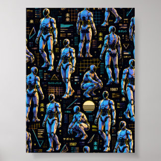 Poster Art de robot humanoïde futuriste | Android de scie