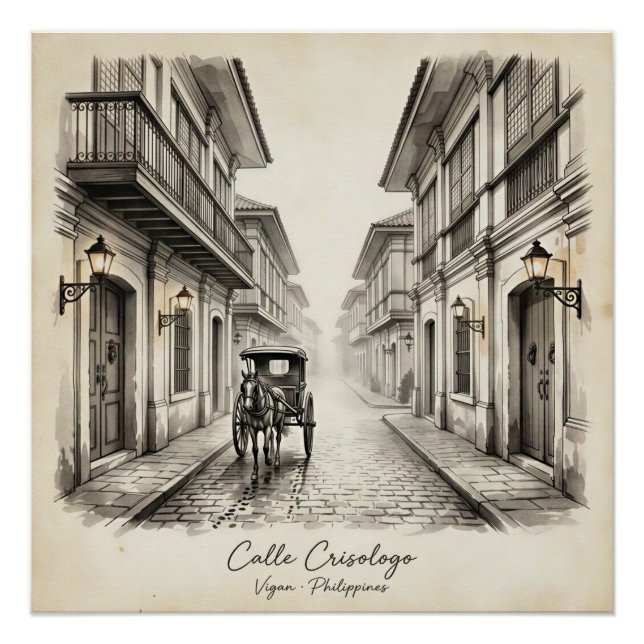 Poster Art de rue de Calle Crisologo Vigan Patrimoine (Devant)