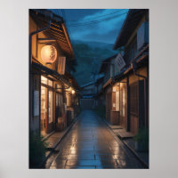 Art de rue japonais sous la pluie brumeuse