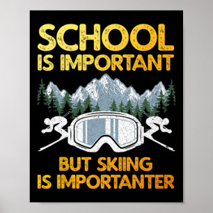 Poster Art de ski drôle pour garçons filles enfants skieu