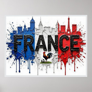 Poster Art de style peinture à l'huile de la cité du foot