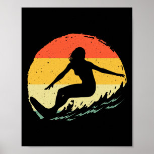 Poster Art de surf pour femmes filles plage surfeur hawaï