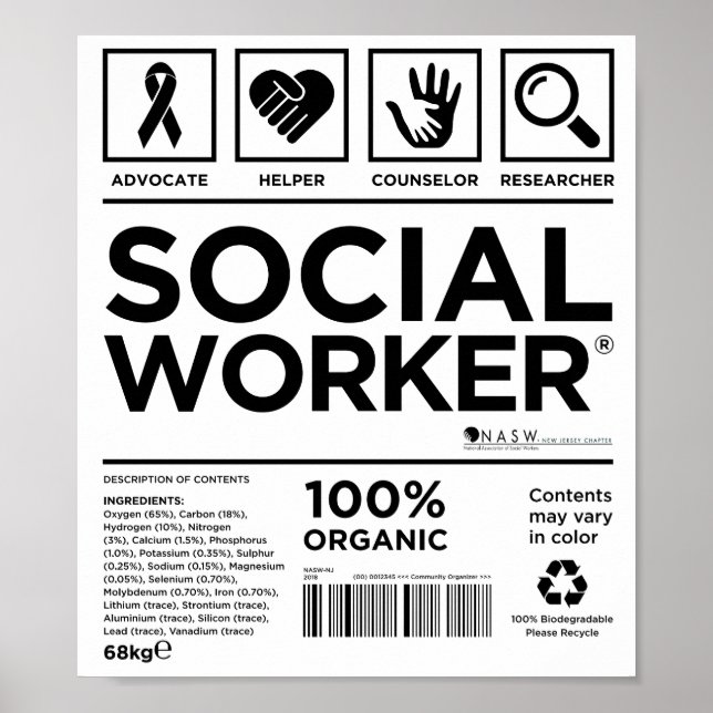 Poster Art de toile de travailleur social (Devant)