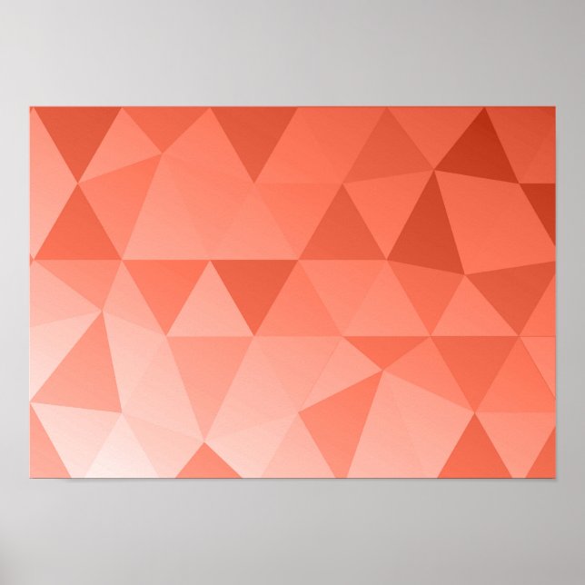 Poster Art de triangle abstrait - Tons rouges (Devant)