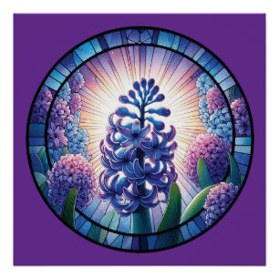 Poster Art de verre teinté d'hyacinthe