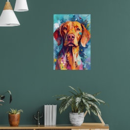 Poster Art de Vizsla coloré