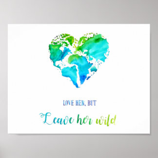 Poster Art de Voyage - Aquarelle Carotte en forme de coeu