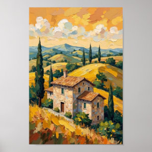 Poster Art de voyage de la campagne italienne vintage