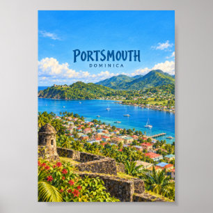 Poster Art de voyage peint de Portsmouth