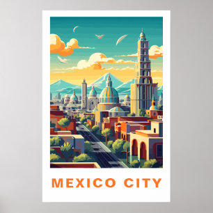 Poster Art de voyage vintage de Mexico