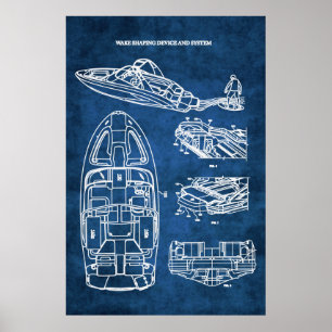 Poster Art de Wake Surfing Imprimer no 2