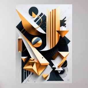 Poster Art Déco Abstrait Bureau, maison, public