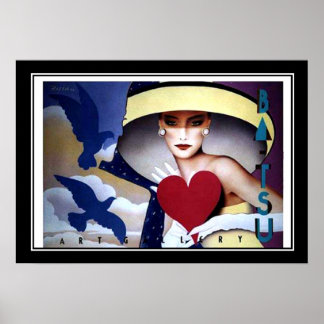 Poster Art Déco de Coeur Femme