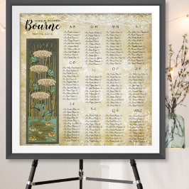 Poster ART DECO Dragonfly Lilypad Mariage Sein Chart