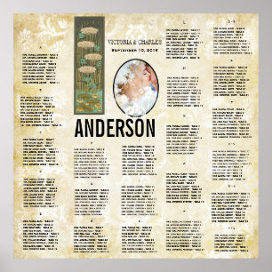 Poster ART DECO Dragonfly Photo Mariage Carte de siège