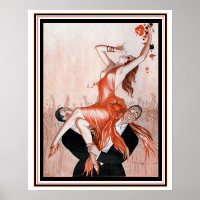 Poster Art Déco "Fille de fête" 16 x 20 (Devant)