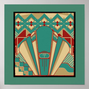 Poster Art Deco Geometric Pattern