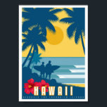Poster - Art Deco Hawaii Reiseposter<br><div class="desc">Ein Art Deko Reiseplakat mit der Möglichkeit, Ihr Poster durch Zazzle beim Kauf gerahmt zu machen.</div>