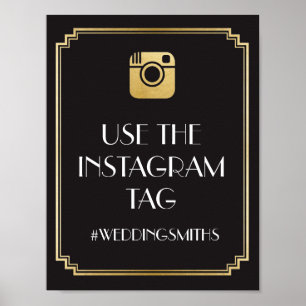Poster Art Deco Instagram Bar Sign Wedding Reception