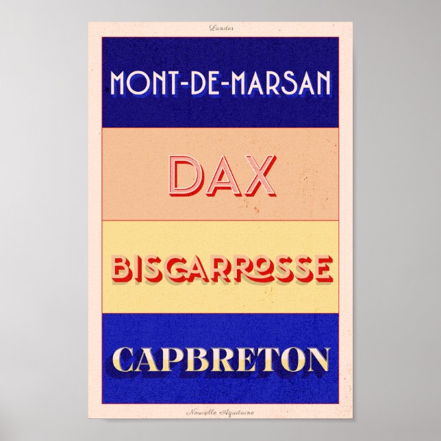Poster Art déco Landes Nouvelle Aquitaine (Devant)