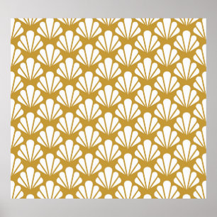 Poster Art Déco, motif aux motifs géométriques et fleuris