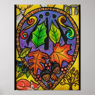 Poster Art d'équinoxe/Mabon/Alban Elfed/Awen d'automne