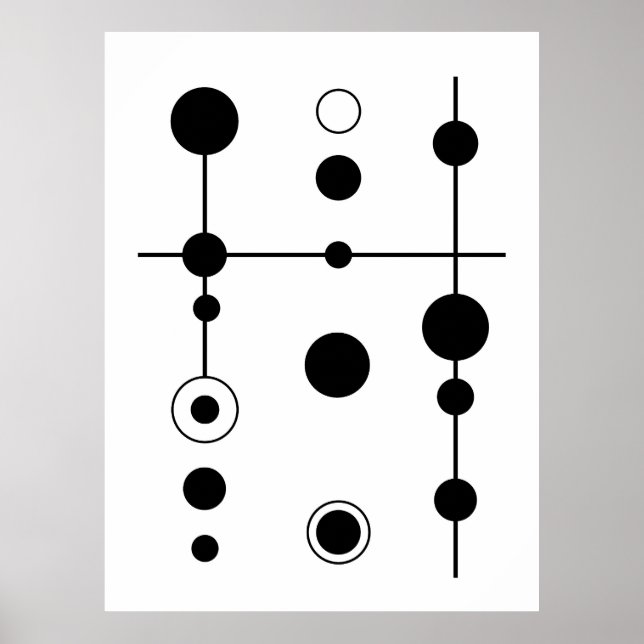 Poster Art des cercles et des lignes géométriques Abstrai (Devant)