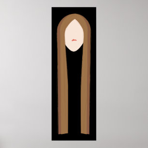 Poster Art des cheveux longs   Portrait moderne minimalis