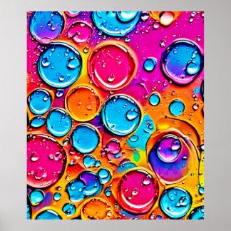 Poster Art des gouttes d'eau Abstraites