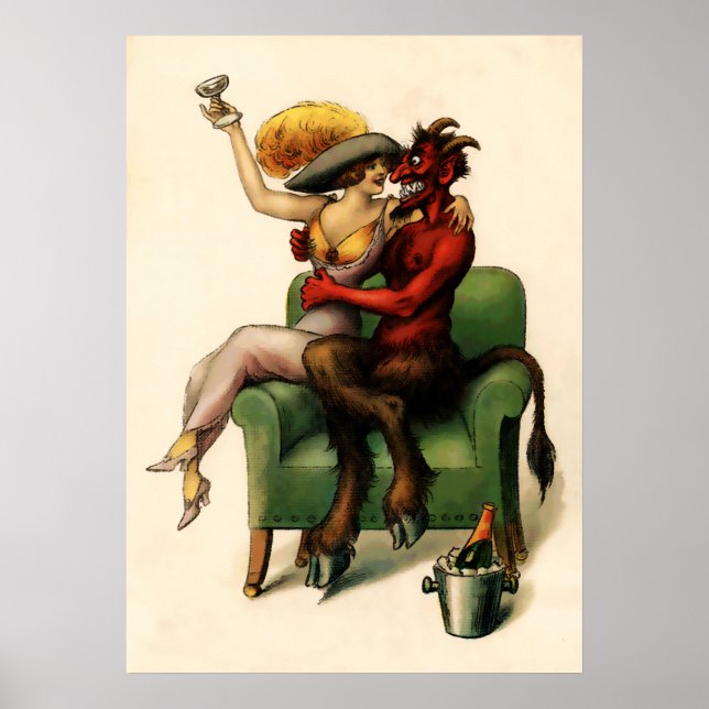Poster Art diable vintage (Devant)