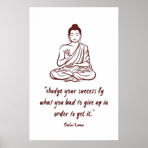 Poster Art d'impression de citation du Dalaï Lama Bouddhi