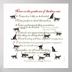 Poster Art doux de vivre en troupe des chats