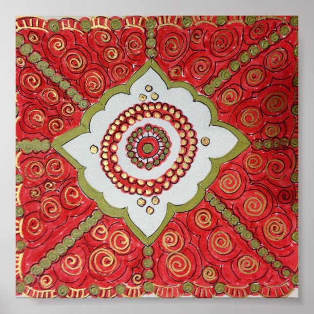 Poster Art du henné d'inspiration marocaine (Devant)