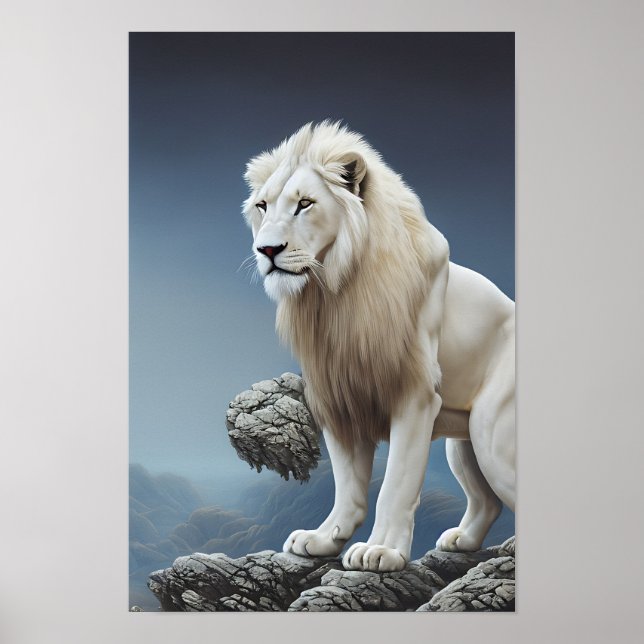 Poster Art du lion blanc (Devant)