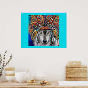 Poster Art du Loup Gris
