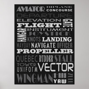 Poster Art du métro Aviator Alphabet