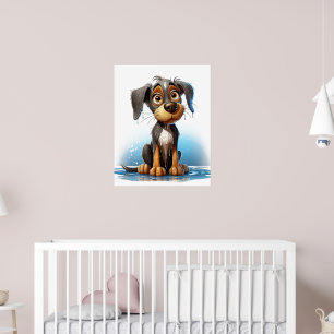 Poster Art du mur des chiots