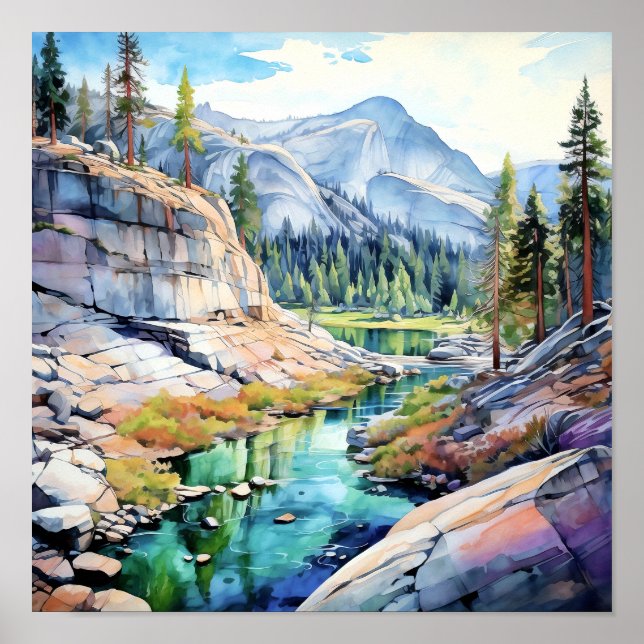 Poster Art du parc national Yosemite Imprimer (Devant)